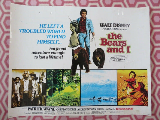 THE BEARS AND I US HALF SHEET (22"x 28") POSTER DISNEY PATRICK WAYNE 1974 Movie posters