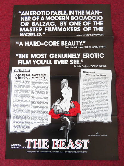THE BEAST US TRI FOLDED ONE SHEET ROLLED POSTER SIRPA LANE LISBETH HUMMEL 1975 Rendezvous Cinema Movie posters