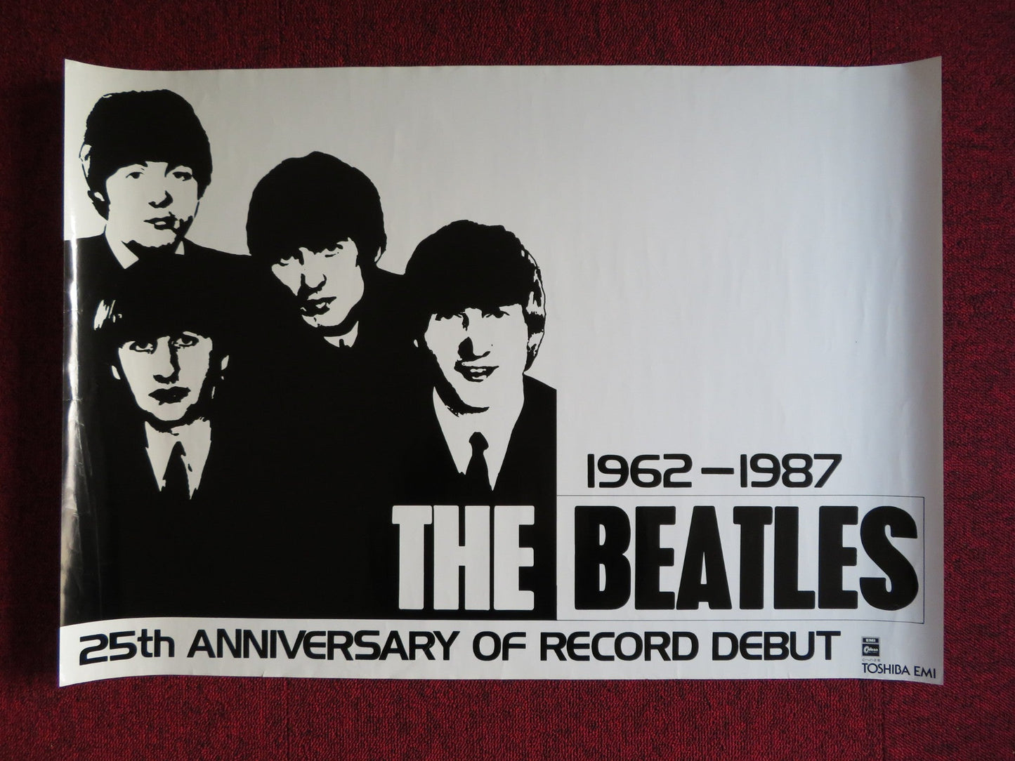 THE BEATLES 25TH ANNIVERSARY OF RECORD DEBUT POSTER LENNON MCCARTNEY 1987 Rendezvous Cinema Movie posters