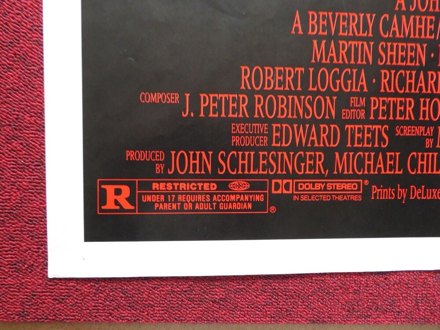 THE BELIEVERS FOLDED US ONE SHEET POSTER MARTIN SHEEN HELEN SHAVER 1987 Movie posters