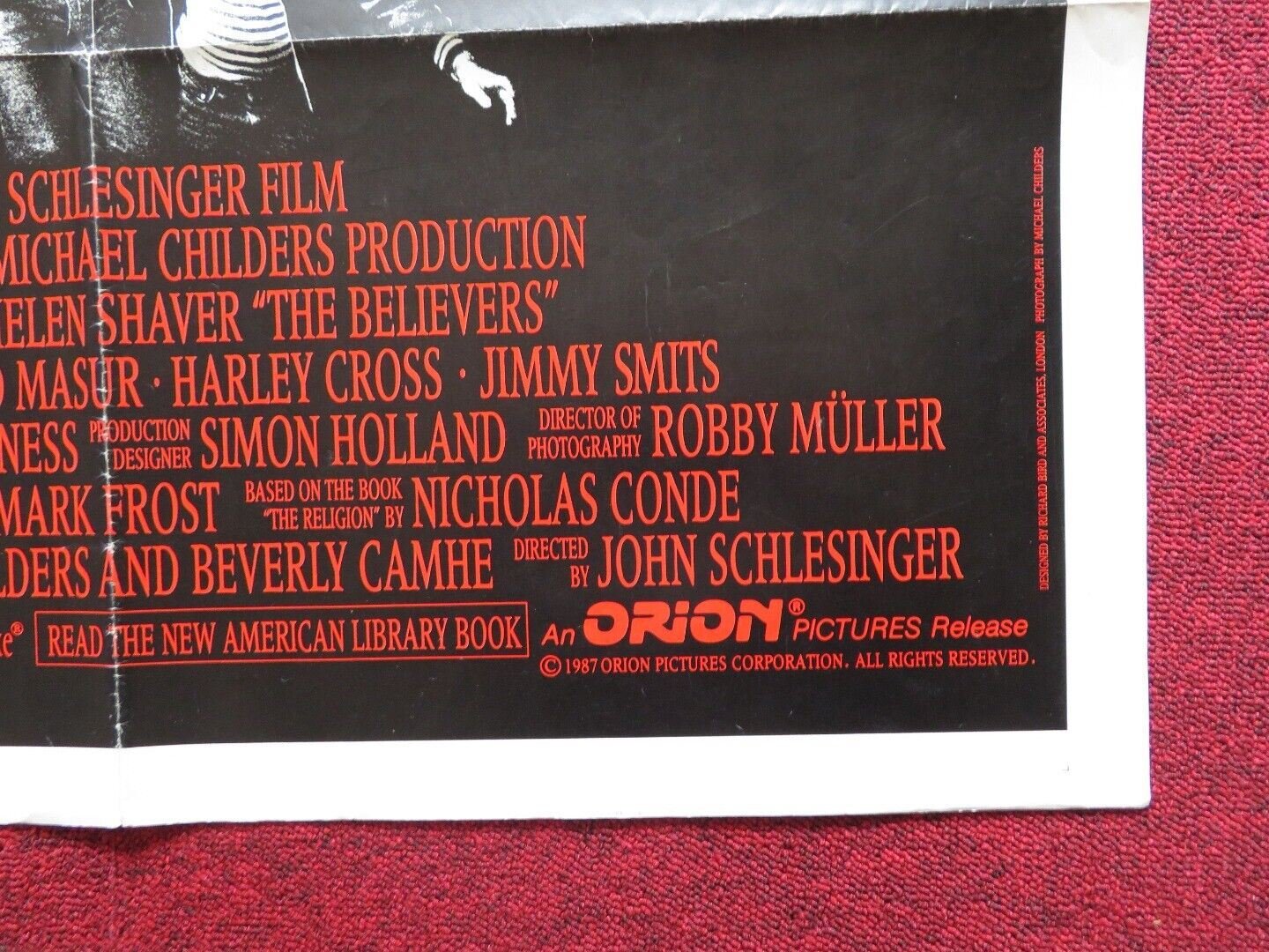 THE BELIEVERS FOLDED US ONE SHEET POSTER MARTIN SHEEN HELEN SHAVER 1987 Movie posters