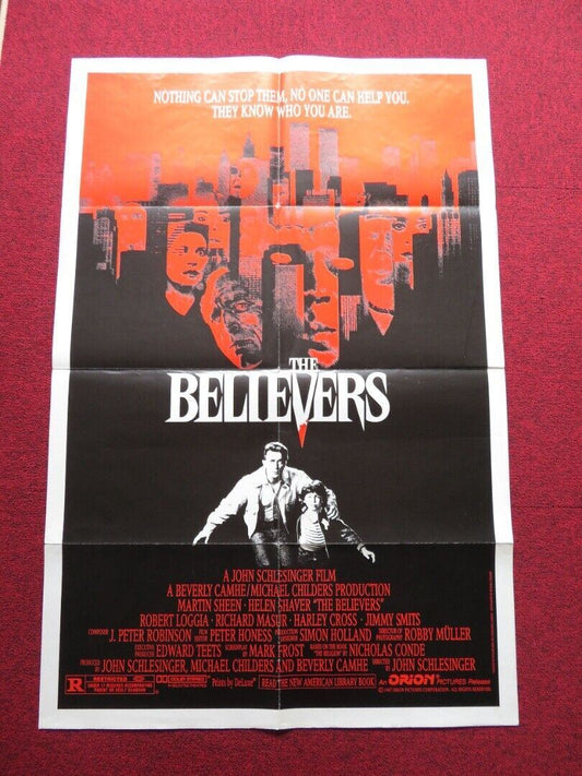 THE BELIEVERS FOLDED US ONE SHEET POSTER MARTIN SHEEN HELEN SHAVER 1987 Movie posters