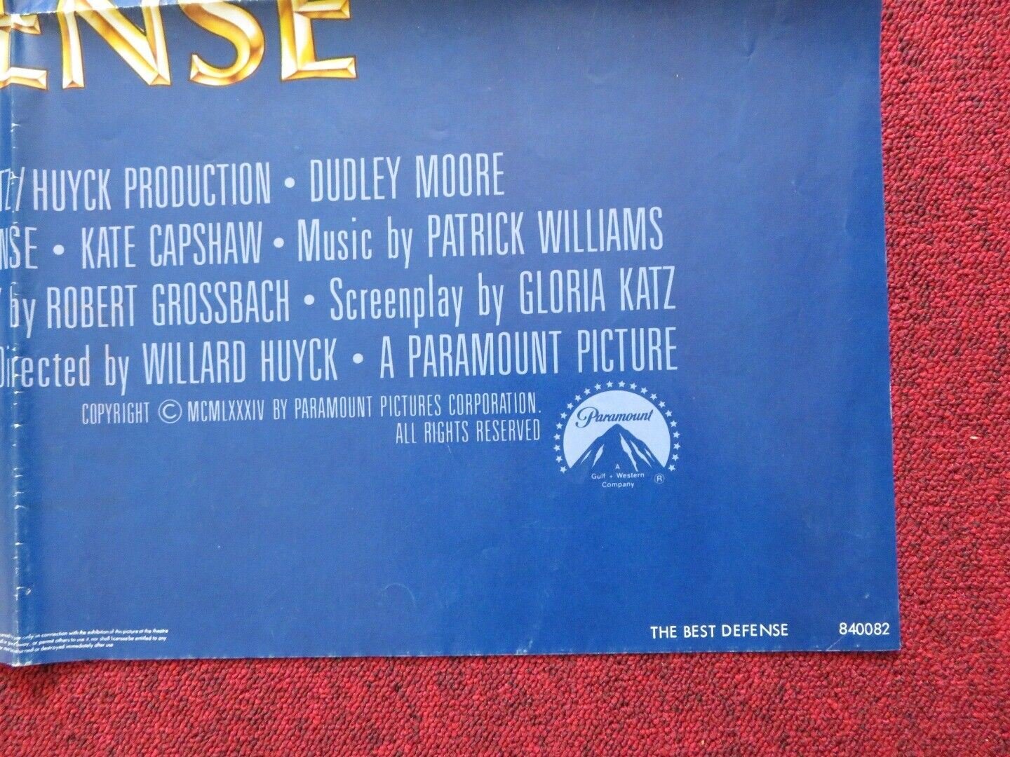 THE BEST DEFENSE FOLDED US ONE SHEET POSTER DUDLEY MOORE EDDIE MURPHY 1984 Movie posters