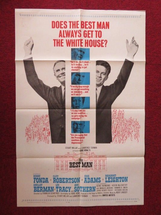 THE BEST MAN FOLDED US ONE SHEET POSTER HENRY FONDA CLIFF ROBERTSON 1964 - Rendezvous Cinema