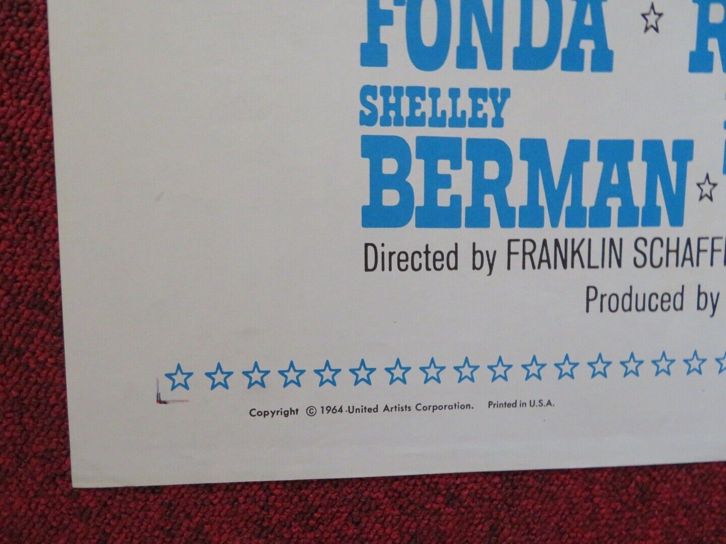 THE BEST MAN FOLDED US ONE SHEET POSTER HENRY FONDA CLIFF ROBERTSON 1964 - Rendezvous Cinema
