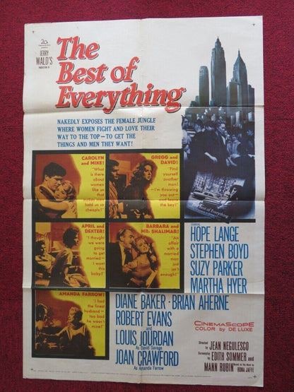 THE BEST OF EVERYTHING FOLDED US ONE SHEET POSTER HOPE LANGE STEPHEN BOYD 1959 Movie posters