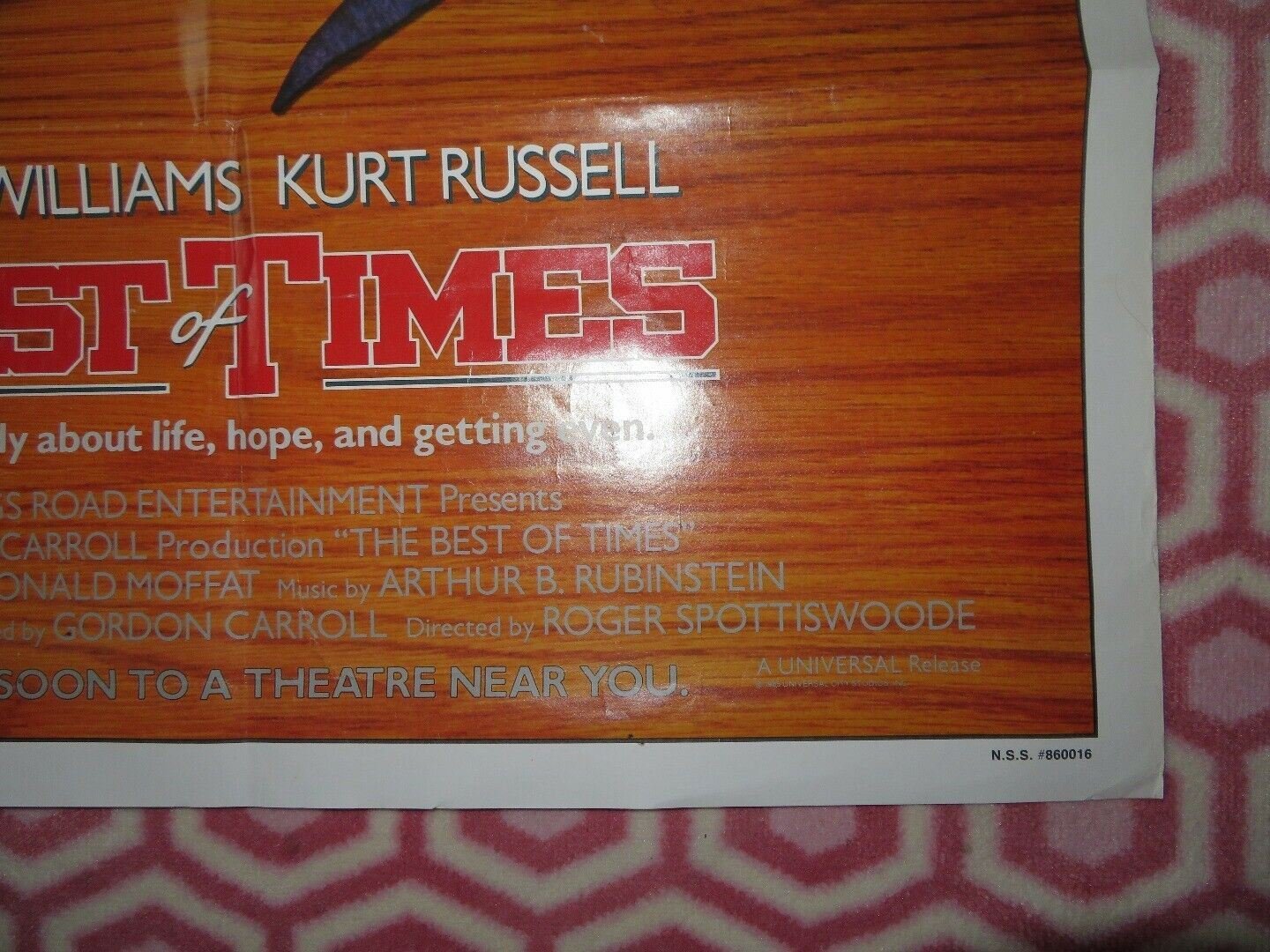 THE BEST OF TIMES US ONE SHEET POSTER ROBIN WILLIAMS KURT RUSSELL 1986 - Rendezvous Cinema