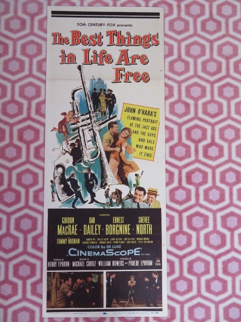 THE BEST THINGS IN LIFE ARE FREE US INSERT (14"x 36") POSTER GORDON MACRAE 1956 Rendezvous Cinema Movie posters