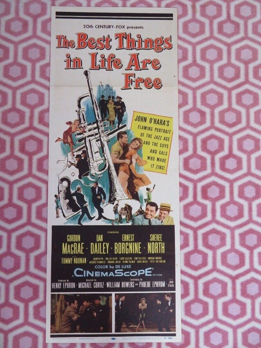 THE BEST THINGS IN LIFE ARE FREE US INSERT (14"x 36") POSTER GORDON MACRAE 1956 Rendezvous Cinema Movie posters