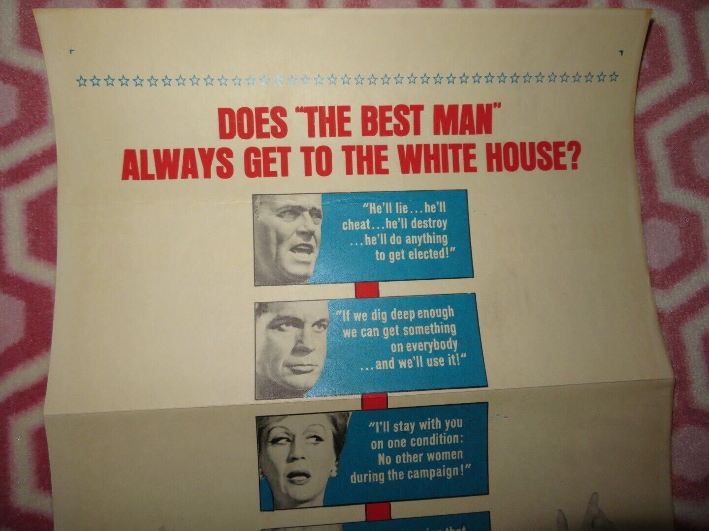THE BESTMAN US INSERT (14"x 36") POSTER HENRY FONDA EDIE ADAMS 1964 Movie posters