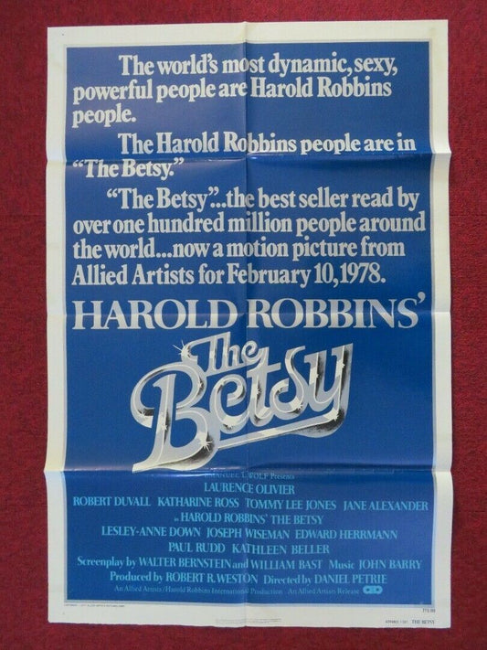 THE BETSY FOLDED US ONE SHEET POSTER ROBERT DUVALL HAROLD ROBBIN 1977 Movie posters