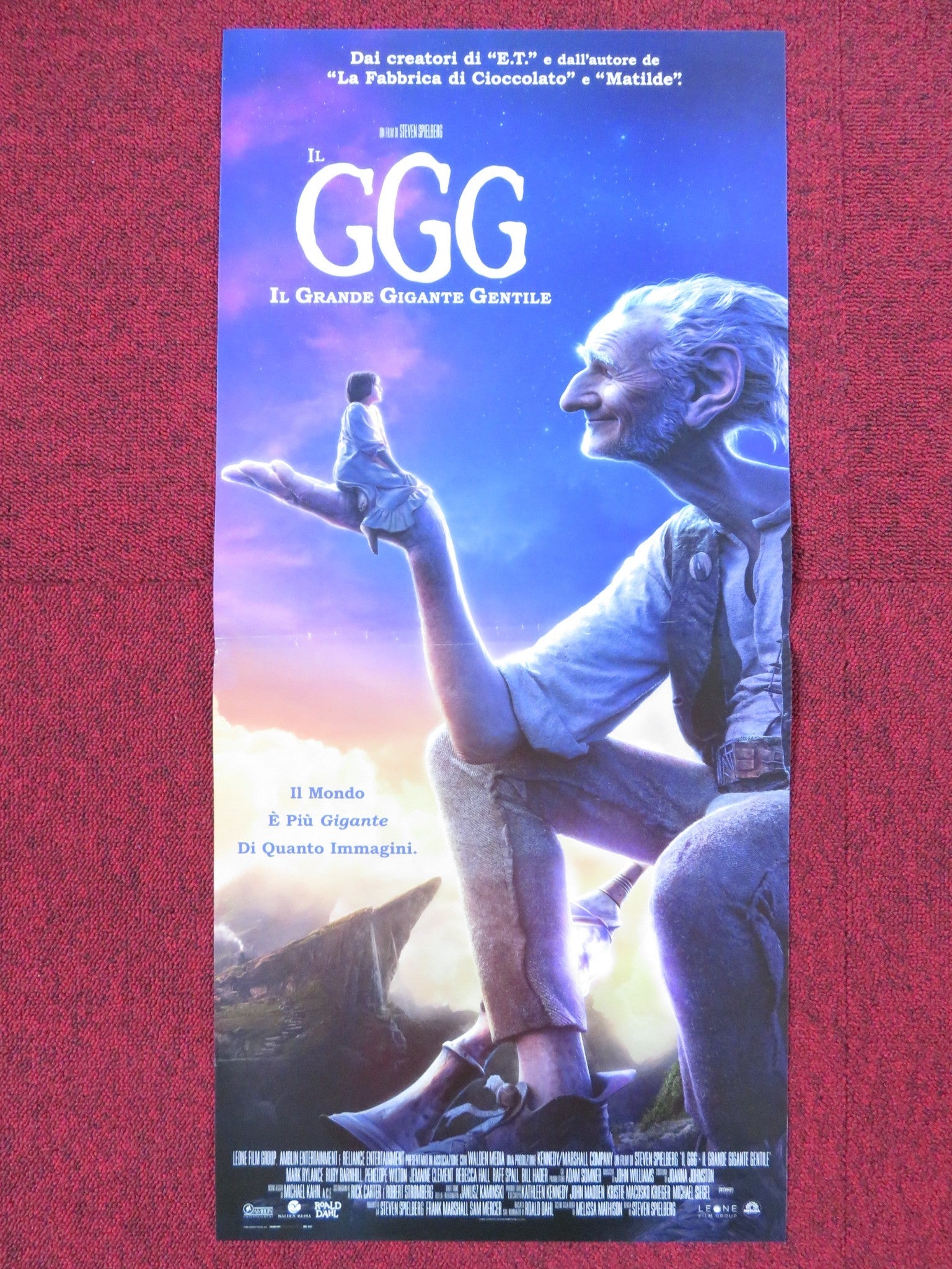 THE BFG ITALIAN LOCANDINA POSTER MARK RYLANCE RUBY BARNHILL 2016 Rendezvous Cinema Movie posters