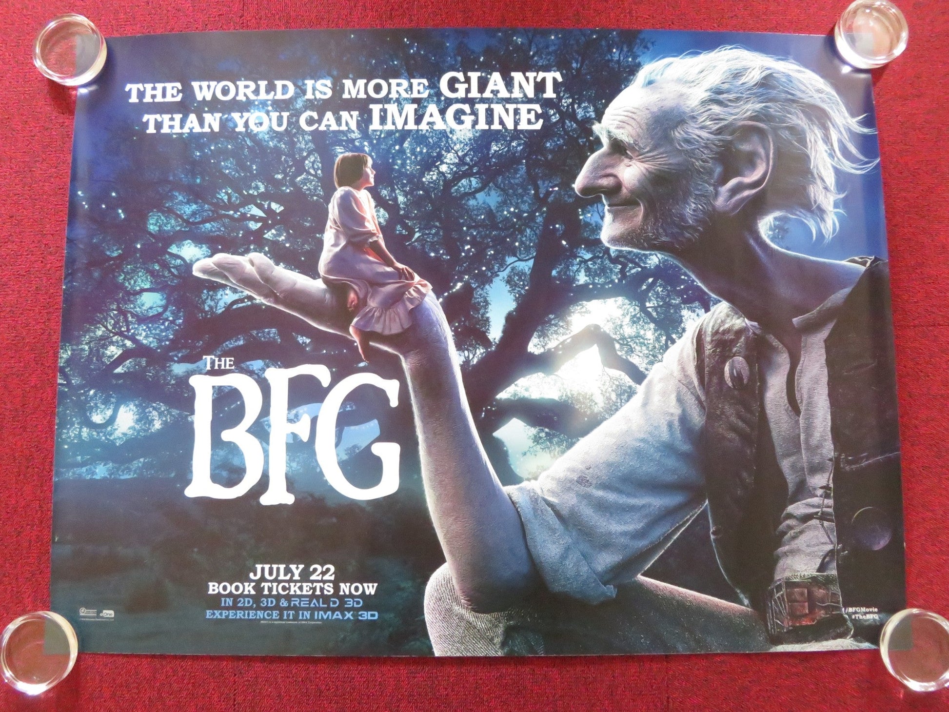 THE BFG UK QUAD (30"x 40") ROLLED POSTER MARK RYLANCE RUBY BARNHILL 2016 Rendezvous Cinema Movie posters
