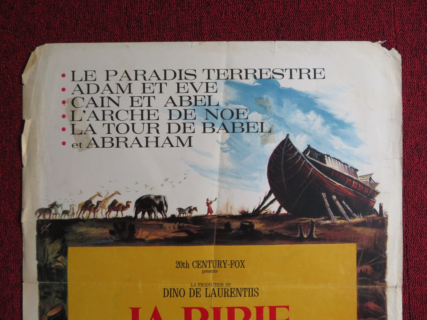 THE BIBLE: IN THE BEGINNING FRENCH POSTER MICHAEL PARKS RICHARD HARRIS 1966 Rendezvous Cinema Movie posters