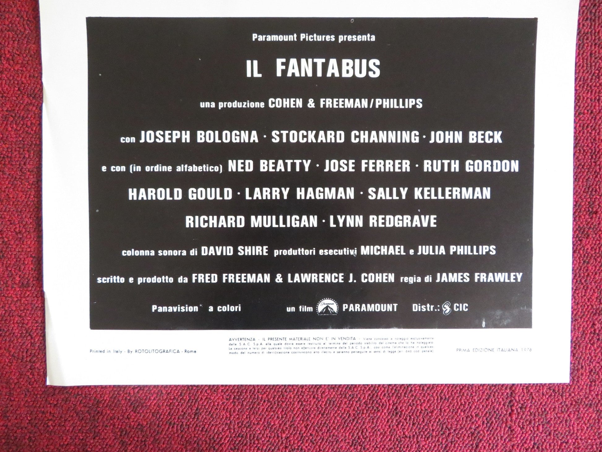 THE BIG BUS ITALIAN LOCANDINA POSTER JOSEPH BOLOGNA STOCKARD CHANNING 1976 Rendezvous Cinema Movie posters