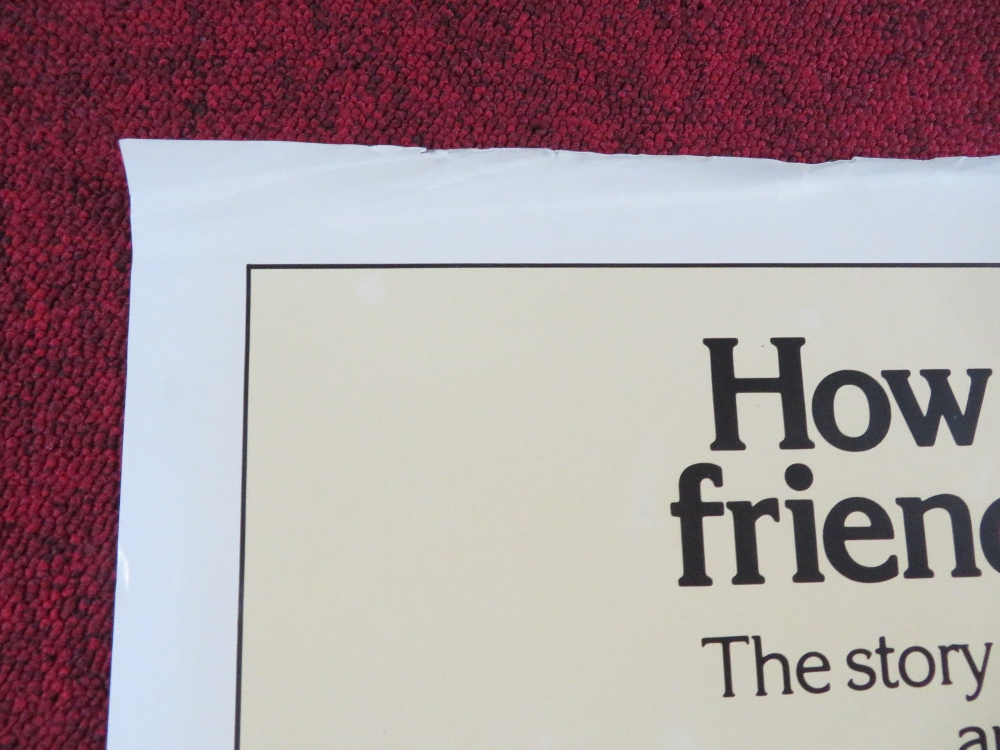 THE BIG CHILL FOLDED US ONE SHEET POSTER TOM BERENGER GLENN CLOSE 1983 Rendezvous Cinema Movie posters