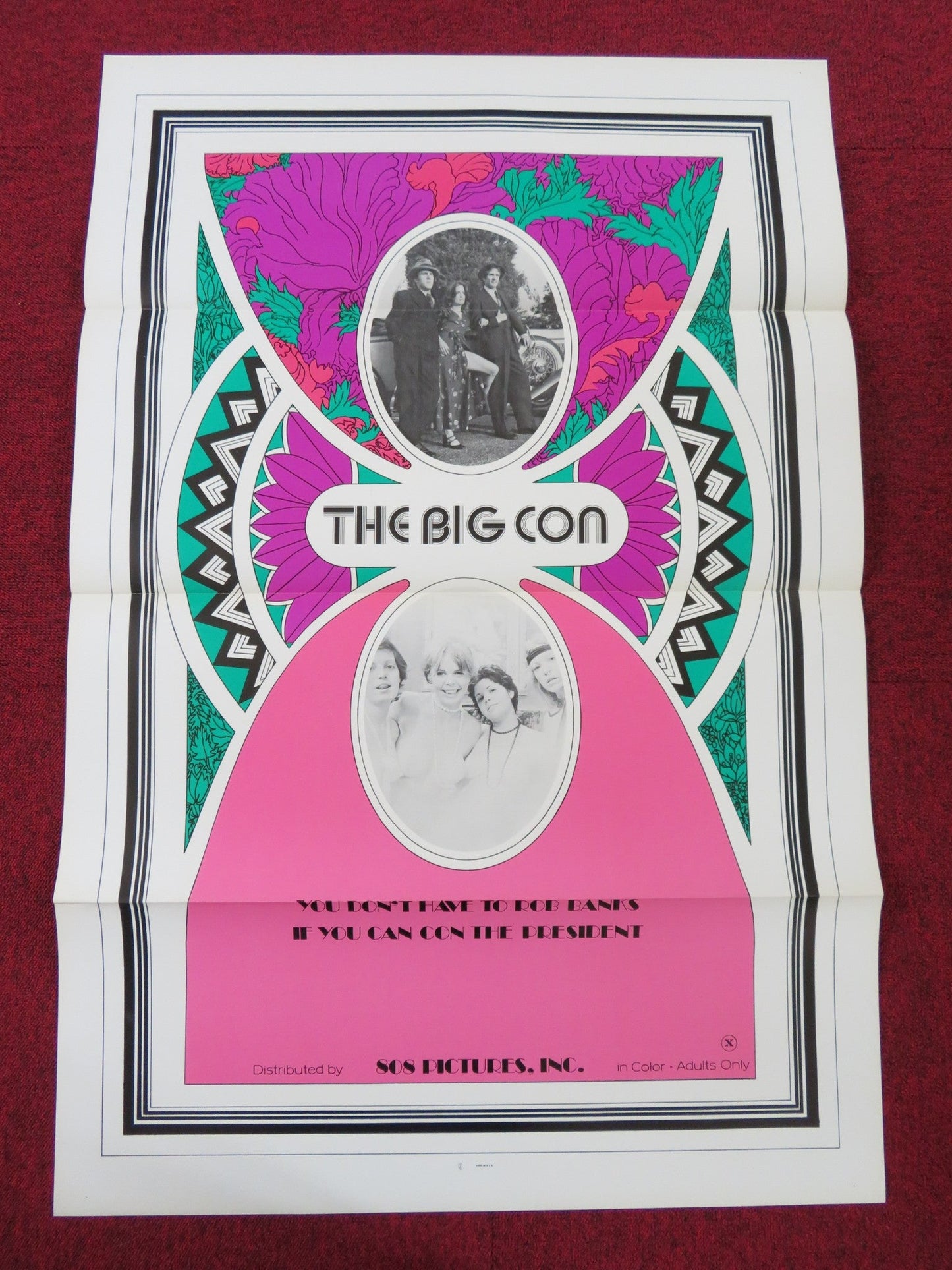 THE BIG CON US TRI FOLDED ONE SHEET ROLLED POSTER JENNIFER JORDAN 1975 Rendezvous Cinema Movie posters