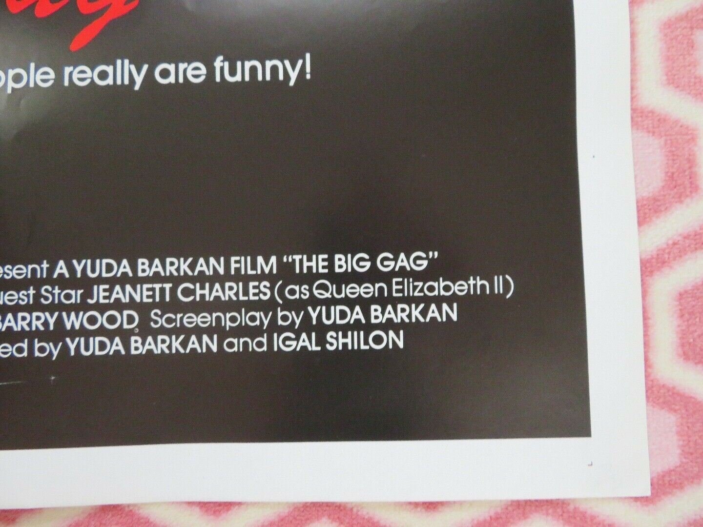 THE BIG GAG / Nipagesh Basivuvi FOLDED US ONE SHEET POSTER C LANGFORD 1987 Movie posters