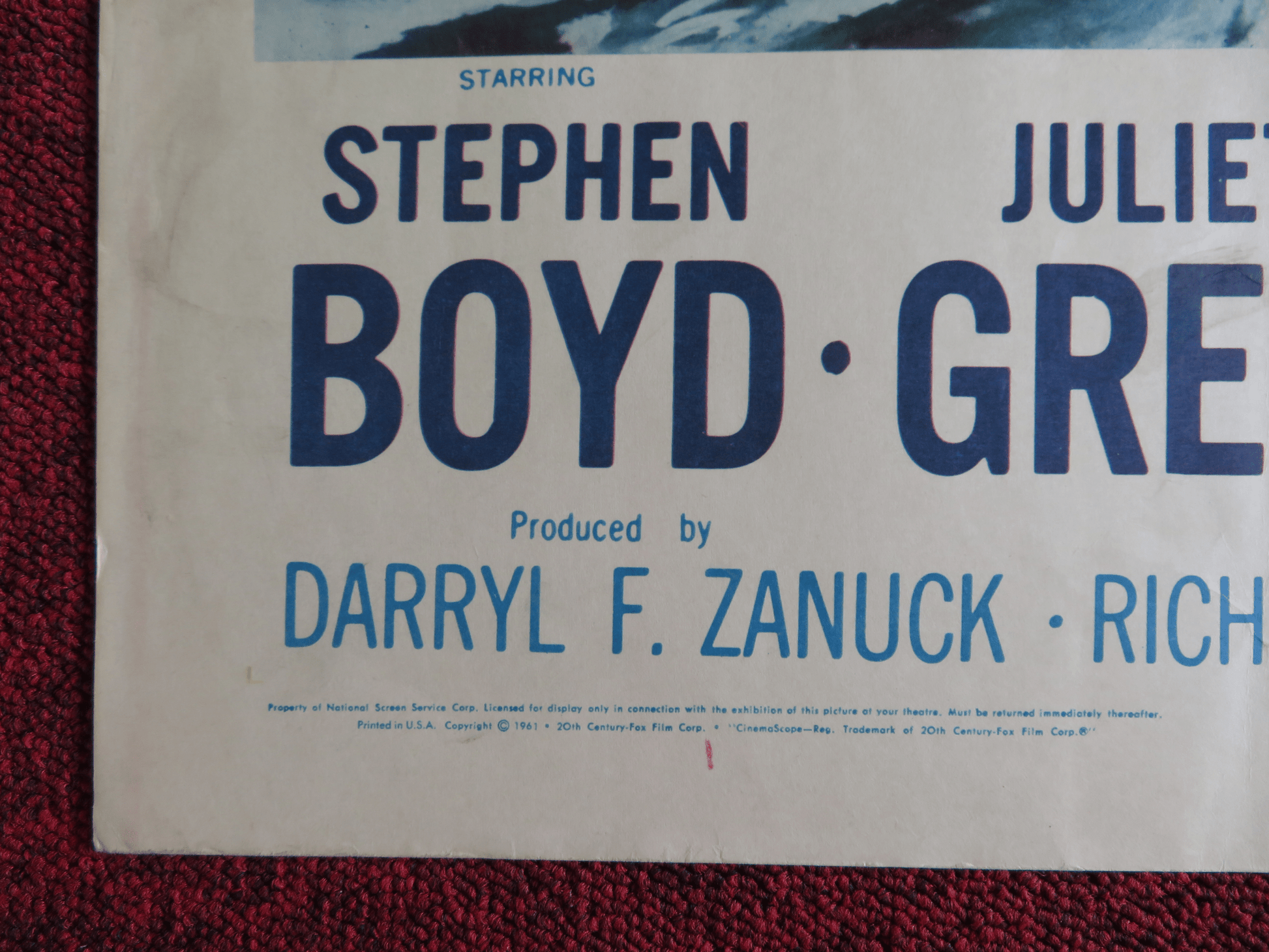 THE BIG GAMBLE US HALF SHEET (22"x 28") POSTER STEPHEN BOYD JULIETTE GRECO 1961 Rendezvous Cinema Movie posters