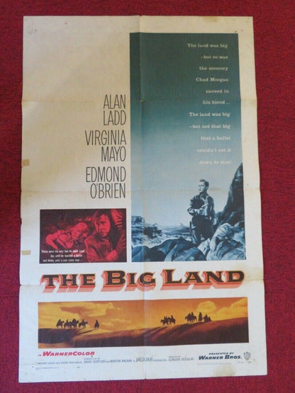 THE BIG LAND FOLDED US ONE SHEET POSTER ALAN LADD VIRGINIA MAYO 1957 Movie posters