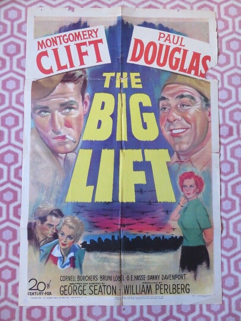 THE BIG LIFT FOLDED US ONE SHEET POSTER MONTGOMERY CLIFT PAUL DOUGLAS 1950 Movie posters