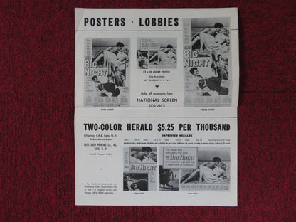 THE BIG NIGHT UNCUT PARAMOUNT FOLDED PRESS BOOK RANDY SPARKS V. STEVENSON 1960 Rendezvous Cinema Movie posters