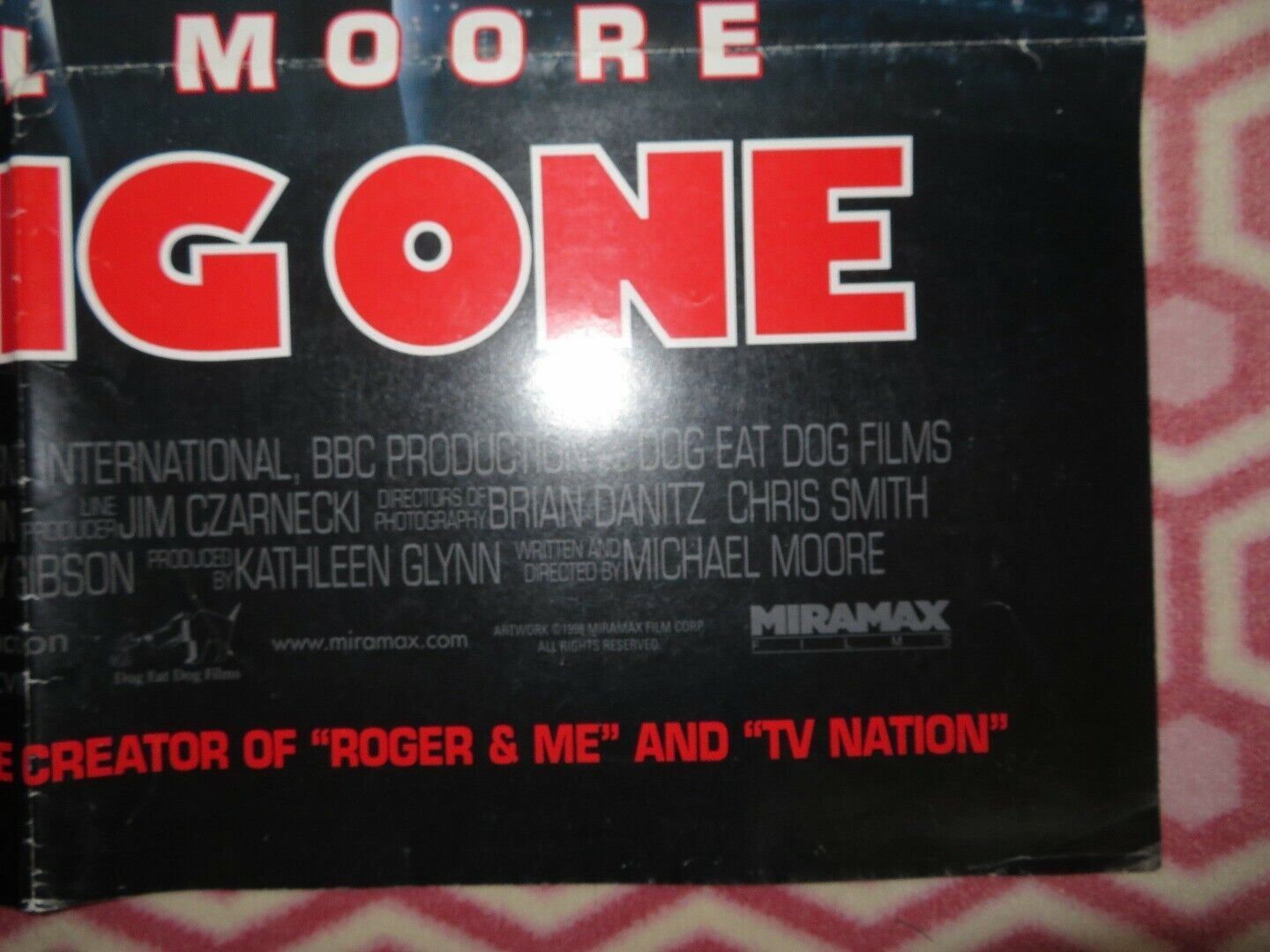 THE BIG ONE FOLDED US ONE SHEET POSTER MICHAEL MOORE 1998 Movie posters