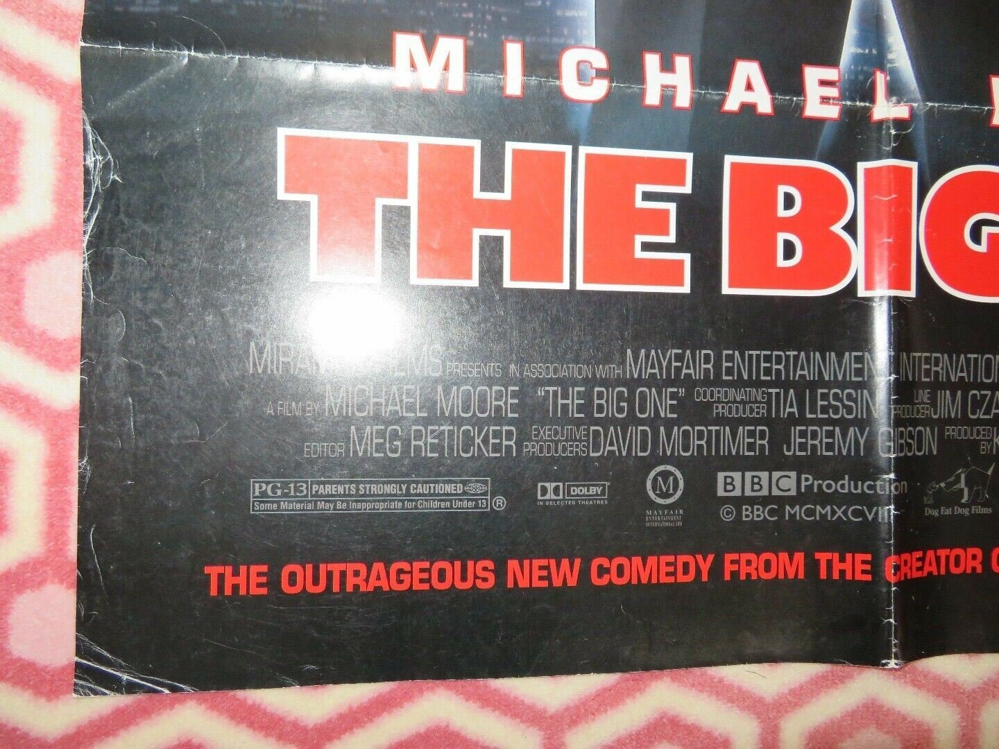 THE BIG ONE FOLDED US ONE SHEET POSTER MICHAEL MOORE 1998 Movie posters