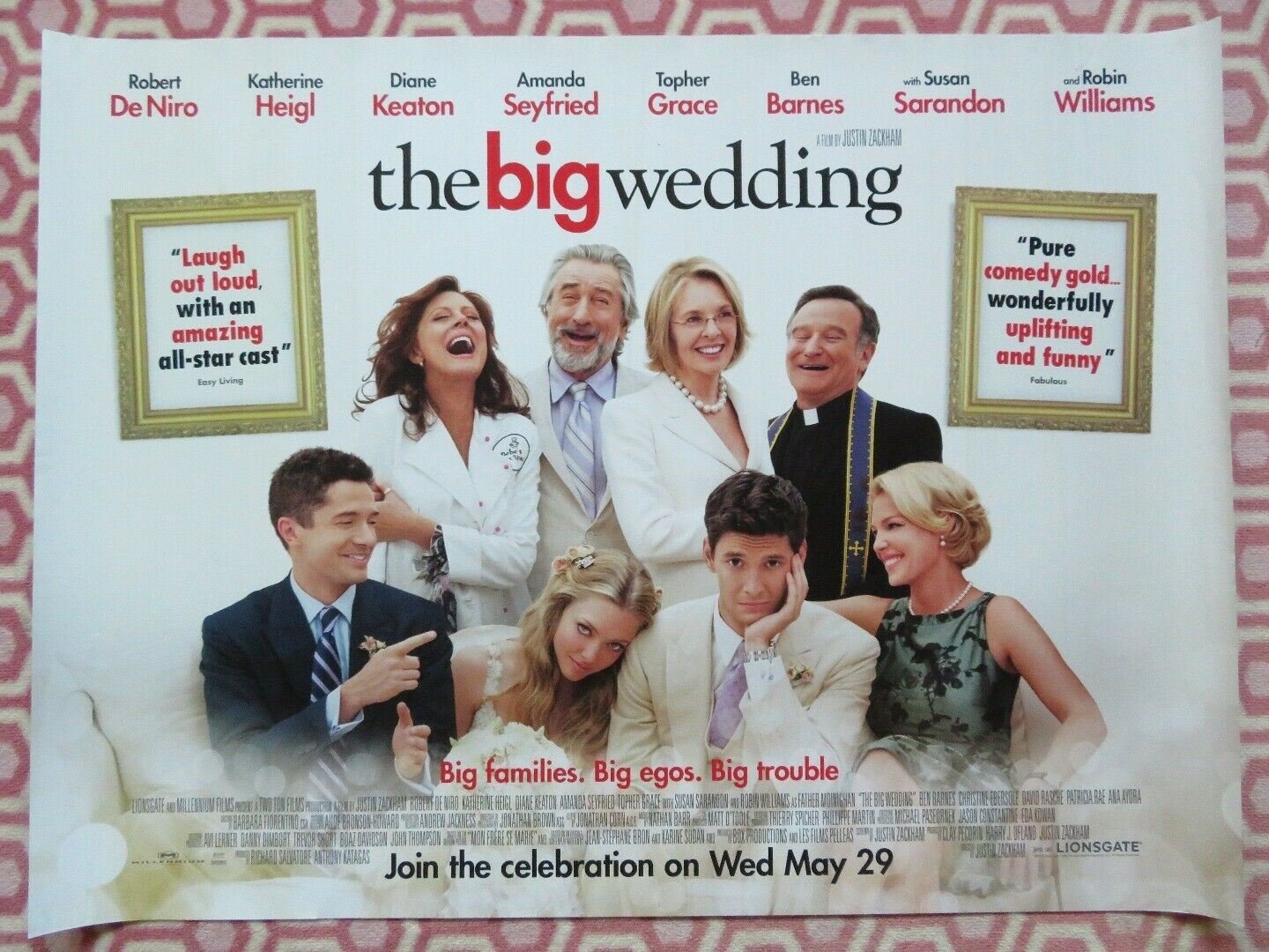 THE BIG WEDDING QUAD (30"x 40") ROLLED POSTER ROBERT DINOR ROBIN WILLIAMS 2013 Rendezvous Cinema Movie posters