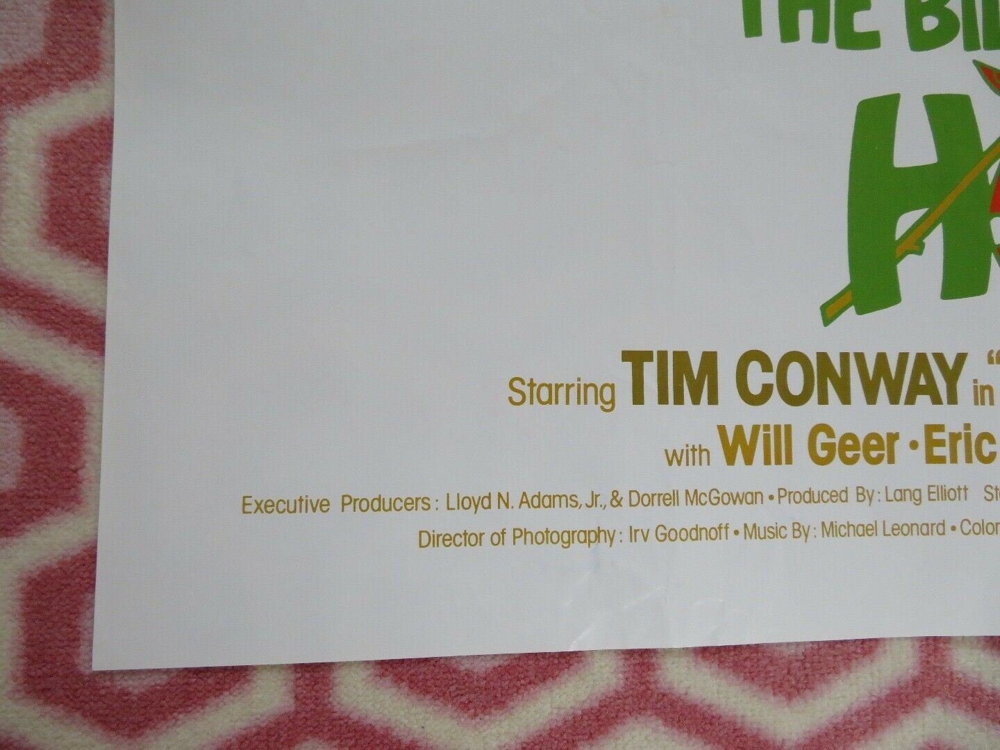 THE BILLON DOLLAR HOBO FOLDED US ONE SHEET POSTER TIM CONWAY WILL GEER 1977 Movie posters