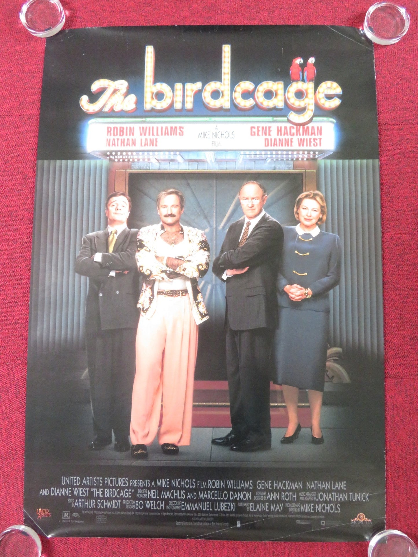 THE BIRDCAGE US ONE SHEET ROLLED POSTER ROBIN WILLIAMS GENE HACKMAN 1996 Rendezvous Cinema Movie posters