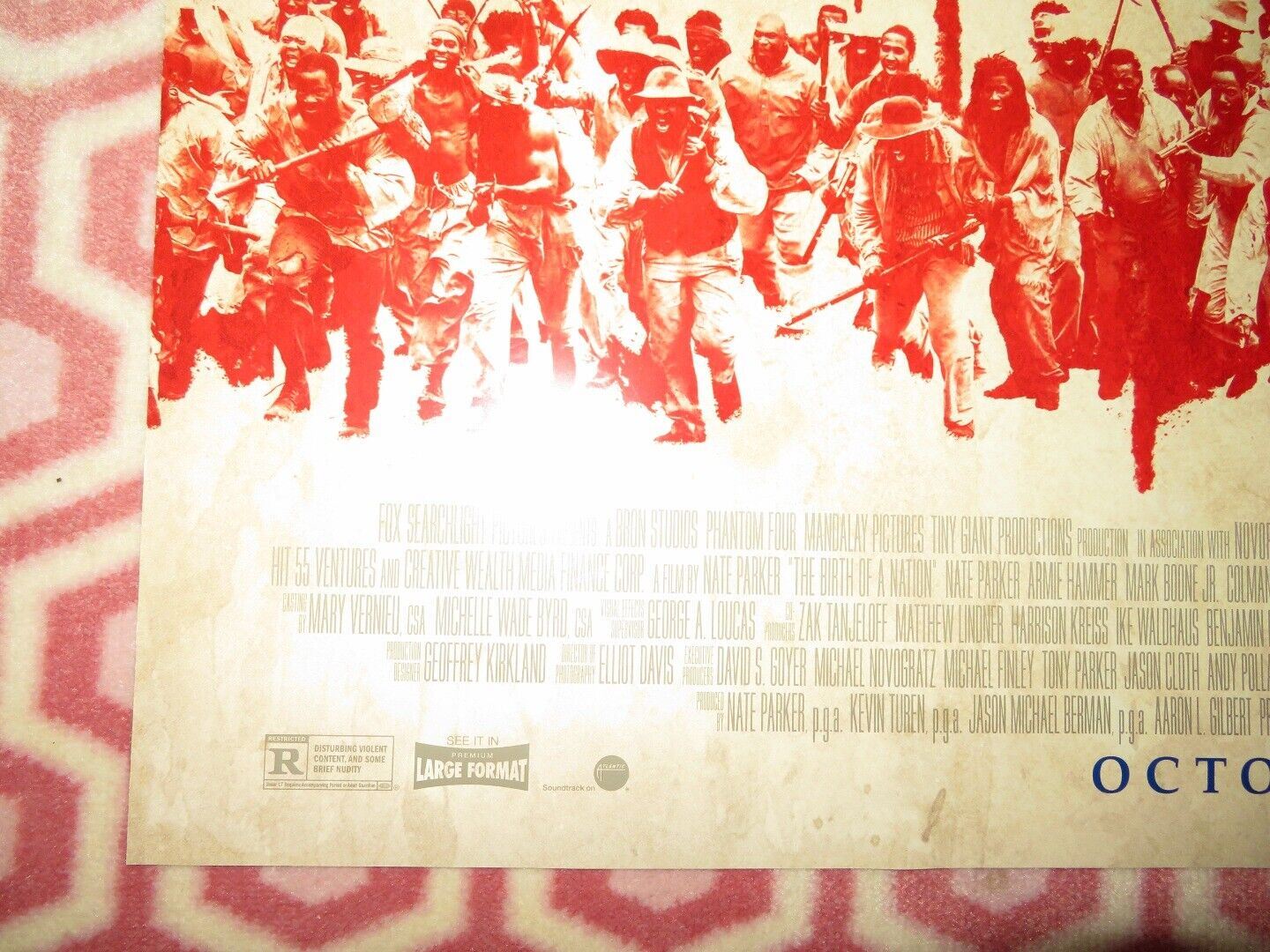 THE BIRTH OF A NATION US ONE SHEET ROLLED POSTER NATE PARKER 2016 Movie posters