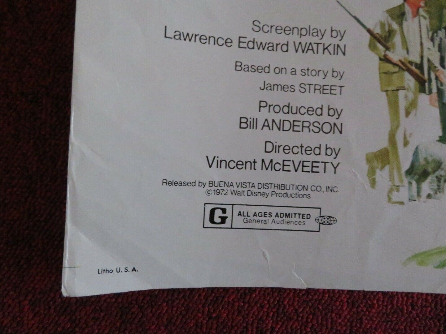 THE BISCUIT EATER US HALF SHEET (22"x 28") POSTER DISNEY EARL HOLLIMAN 1972 Movie posters