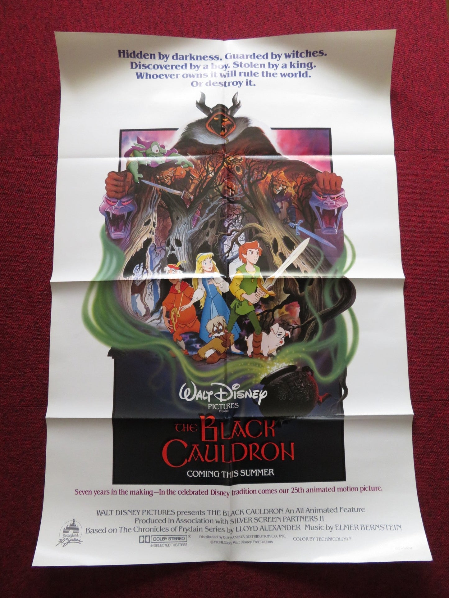 THE BLACK CAULDRON FOLDED US ONE SHEET POSTER DISNEY FREDDIE JONES 1985 Rendezvous Cinema Movie posters