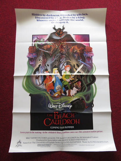 THE BLACK CAULDRON FOLDED US ONE SHEET POSTER DISNEY FREDDIE JONES 1985 Rendezvous Cinema Movie posters
