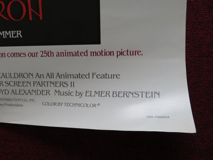 THE BLACK CAULDRON FOLDED US ONE SHEET POSTER DISNEY FREDDIE JONES 1985 Rendezvous Cinema Movie posters