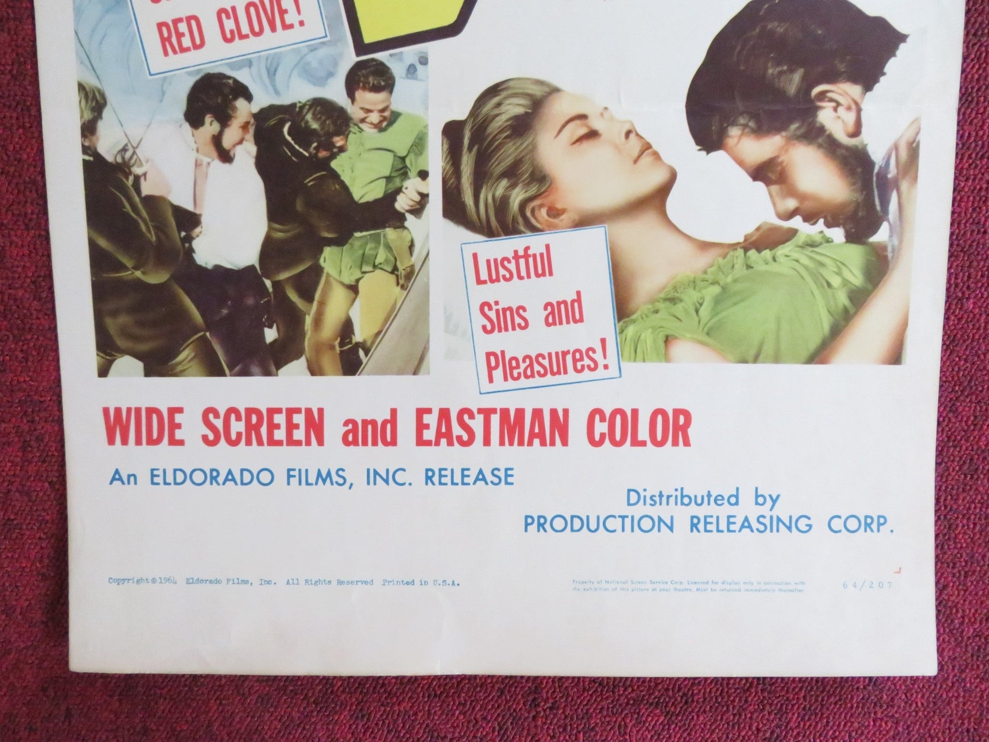 THE BLACK DUKE US INSERT (14"x 36") POSTER CAMERON MITCHELL GLORIA MILLAND 1964 Rendezvous Cinema Movie posters