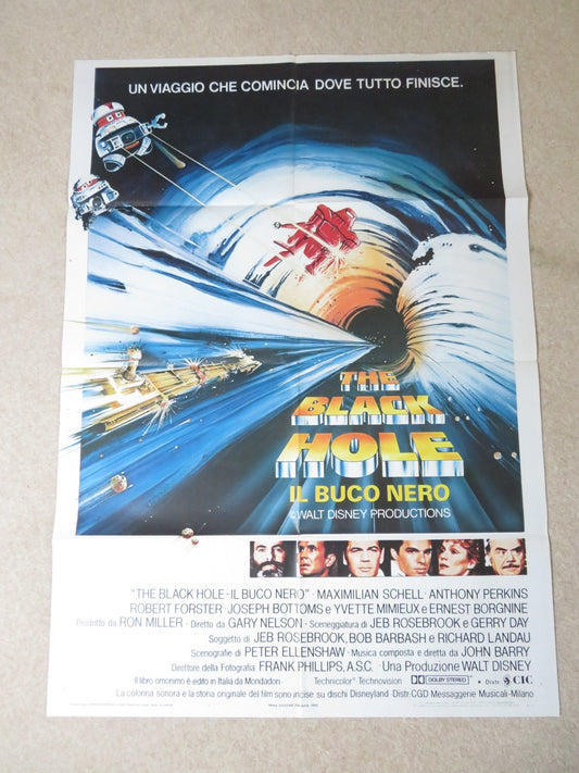THE BLACK HOLE ITALIAN 2 FOGLIO POSTER DISNEY MAXIMILIAN SCHELL 1982 Rendezvous Cinema Movie posters