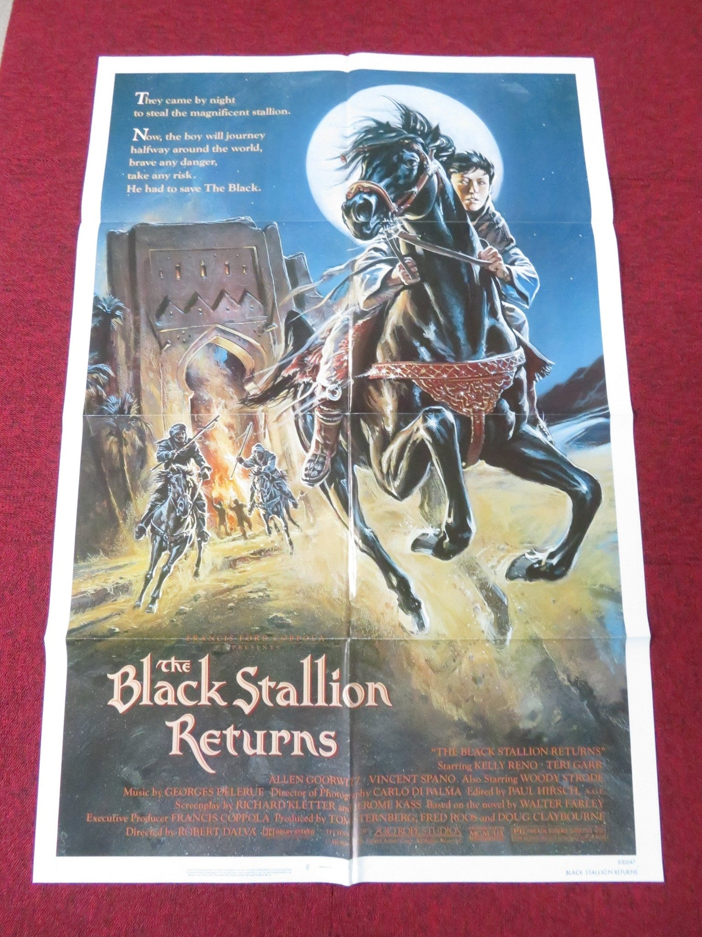 THE BLACK STALLION RETURNS FOLDED US ONE SHEET POSTER KELLY RENO V. SPANO 1983 Rendezvous Cinema Movie posters
