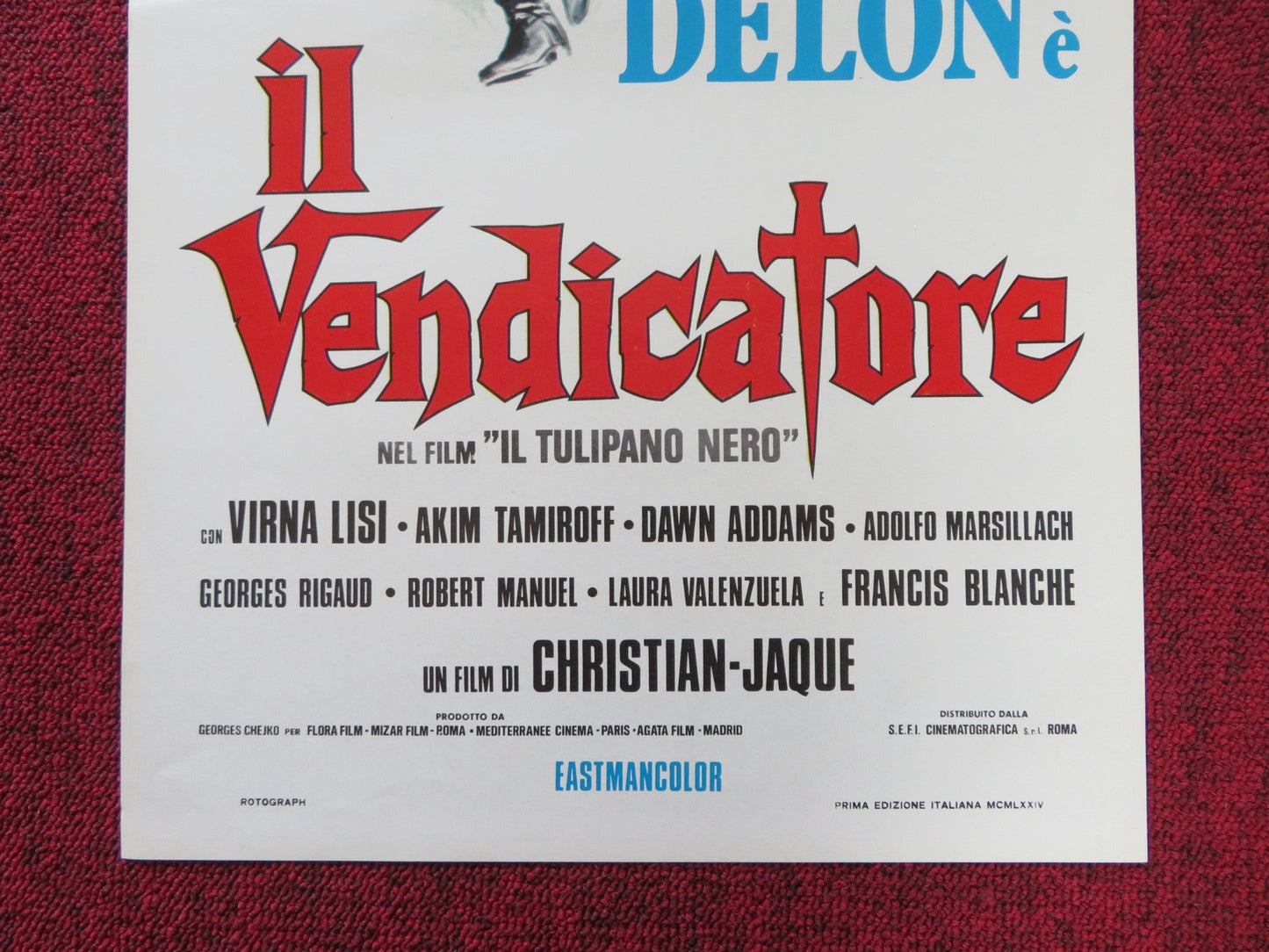THE BLACK TULIP ITALIAN LOCANDINA POSTER ALAIN DELON VIRNA LISI 1964 Rendezvous Cinema Movie posters