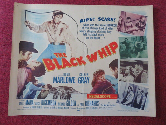 THE BLACK WHIP US HALF SHEET (22"x 28") POSTER HUGH MARLOWE COLEEN GRAY 1956 Movie posters