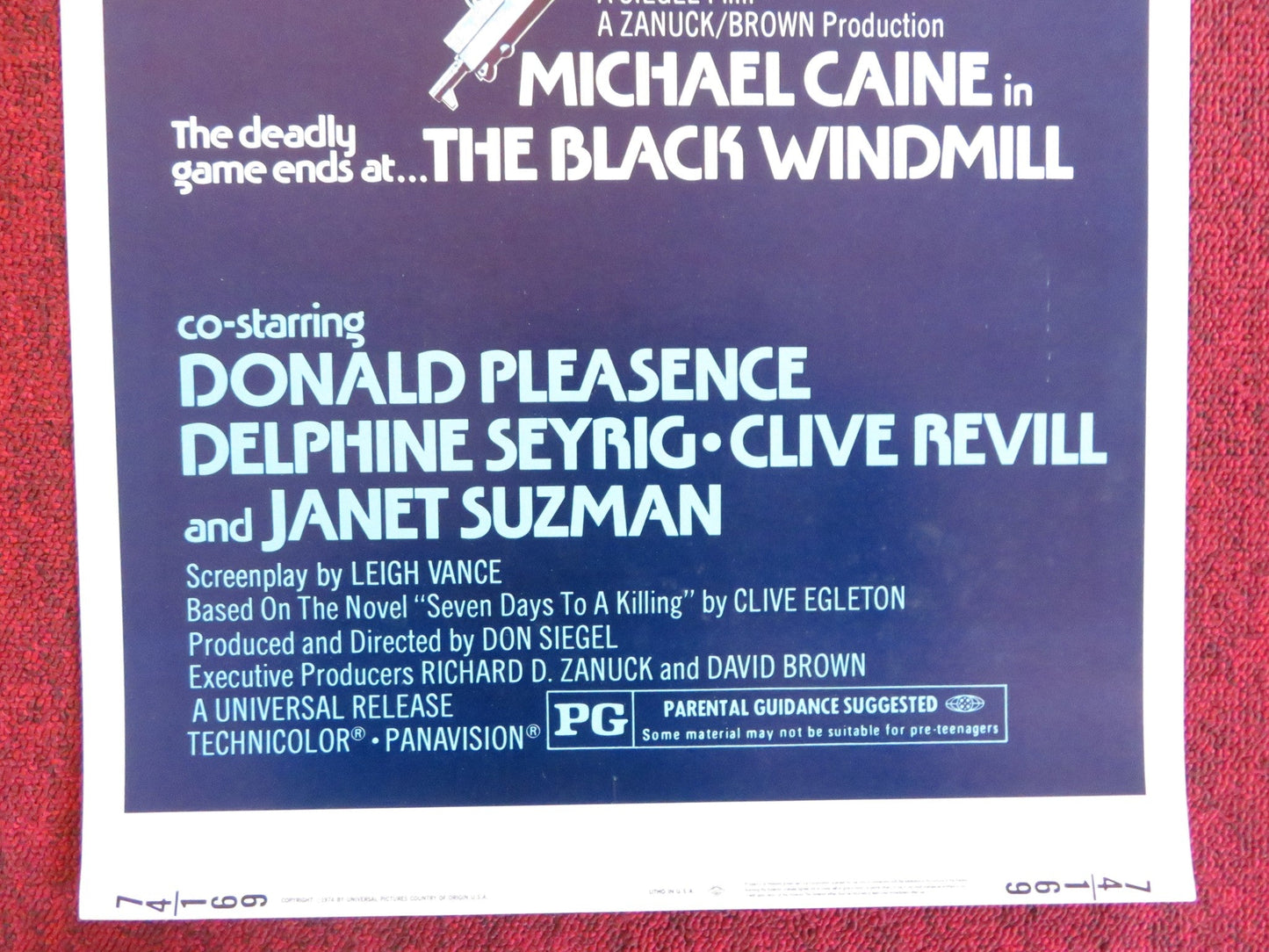 THE BLACK WINDMLL US INSERT (14"x 36") POSTER MICHAEL CAINE D. PLEASENCE 1974 Rendezvous Cinema Movie posters