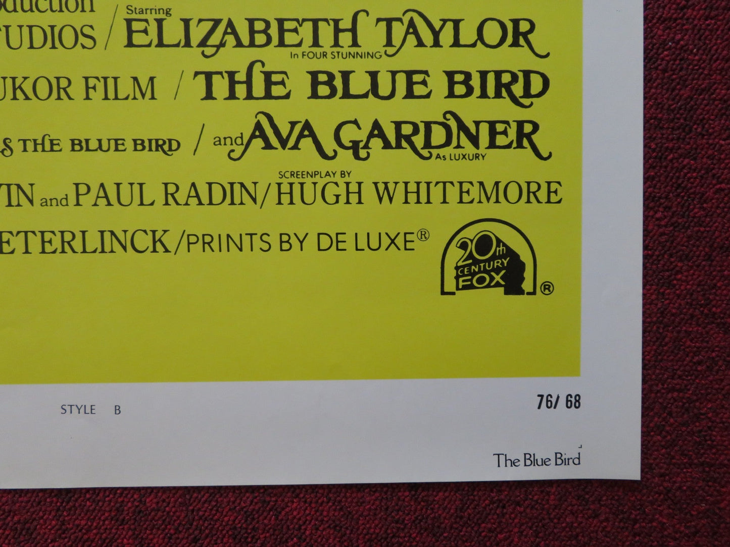 THE BLUE BIRD FOLDED US ONE SHEET POSTER ELIZABETH TAYLOR JANE FONDA 1976 Rendezvous Cinema Movie posters