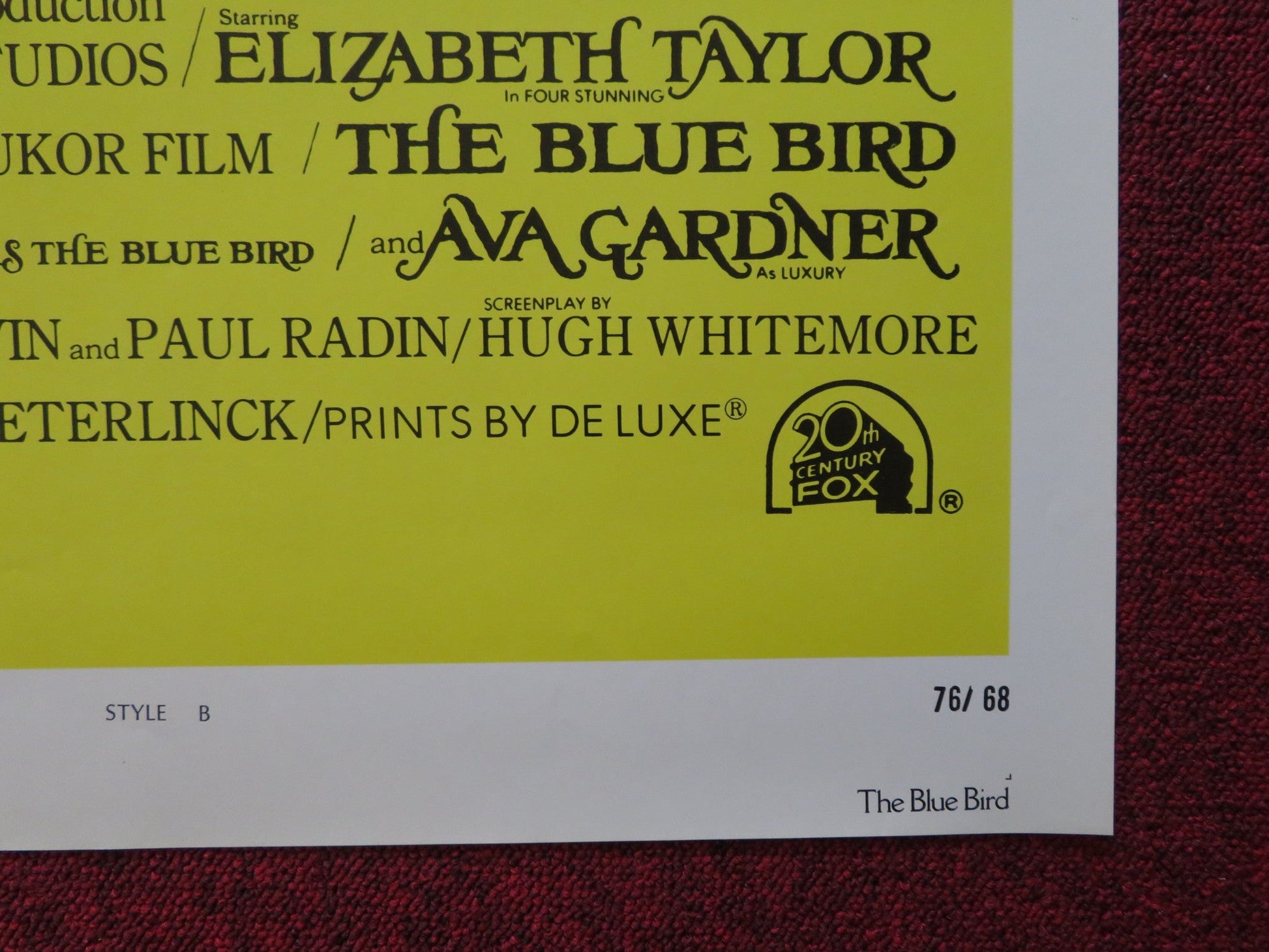 THE BLUE BIRD FOLDED US ONE SHEET POSTER ELIZABETH TAYLOR JANE FONDA 1976 Rendezvous Cinema Movie posters