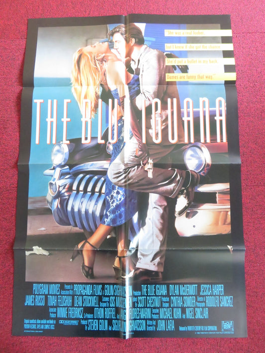 THE BLUE IGUANA FOLDED US ONE SHEET POSTER DYLAN MCDERMOTT JESSICA HARPER 1988 Rendezvous Cinema Movie posters
