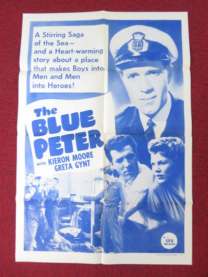 THE BLUE PETER FOLDED US ONE SHEET POSTER KIERON MOORE GRETA GYNT 1957 Rendezvous Cinema Movie posters