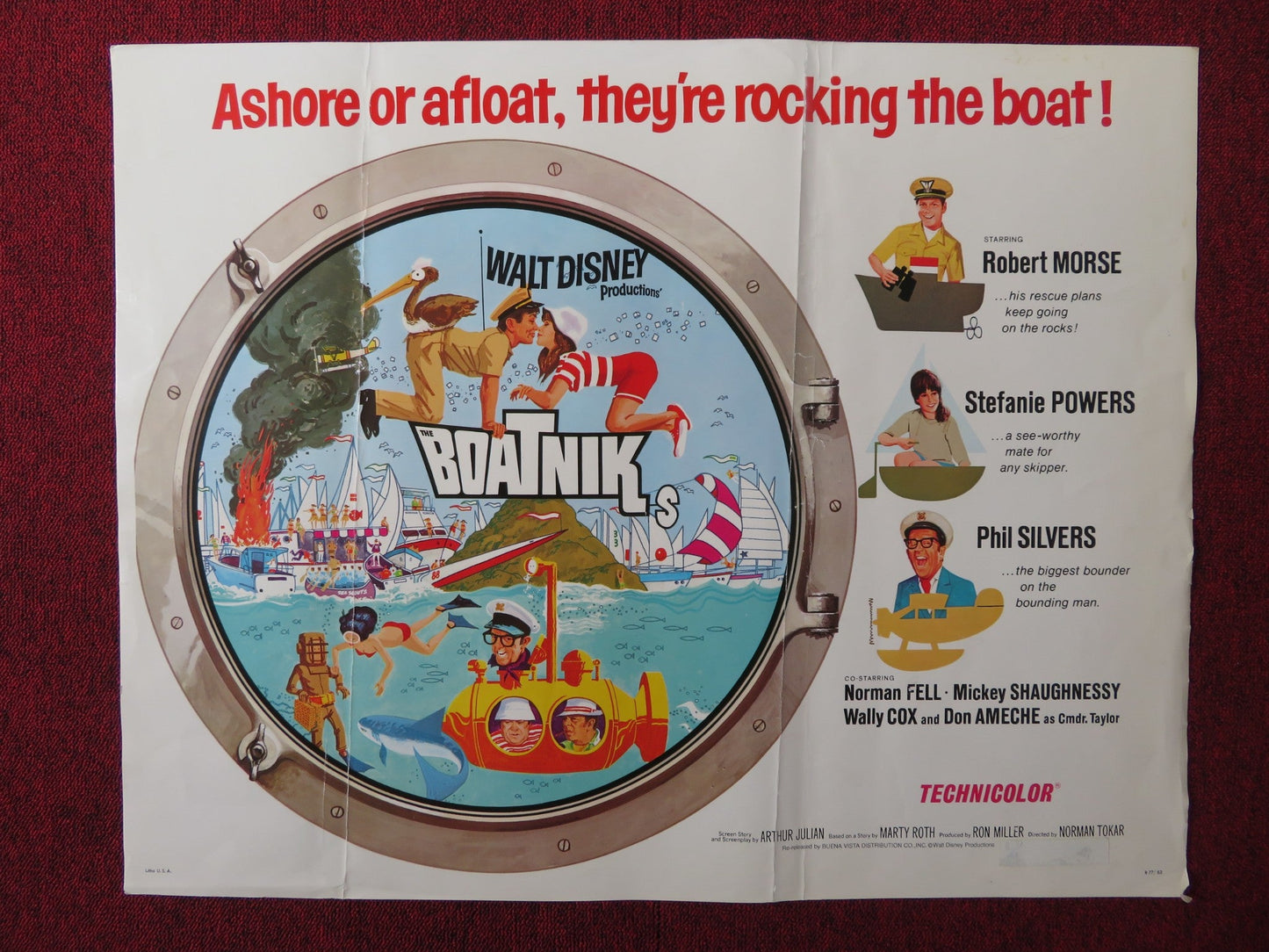 THE BOATNIKS US HALF SHEET (22"x 28") POSTER DISNEY MORSE STEPHANIE POWERS 1977 Rendezvous Cinema Movie posters