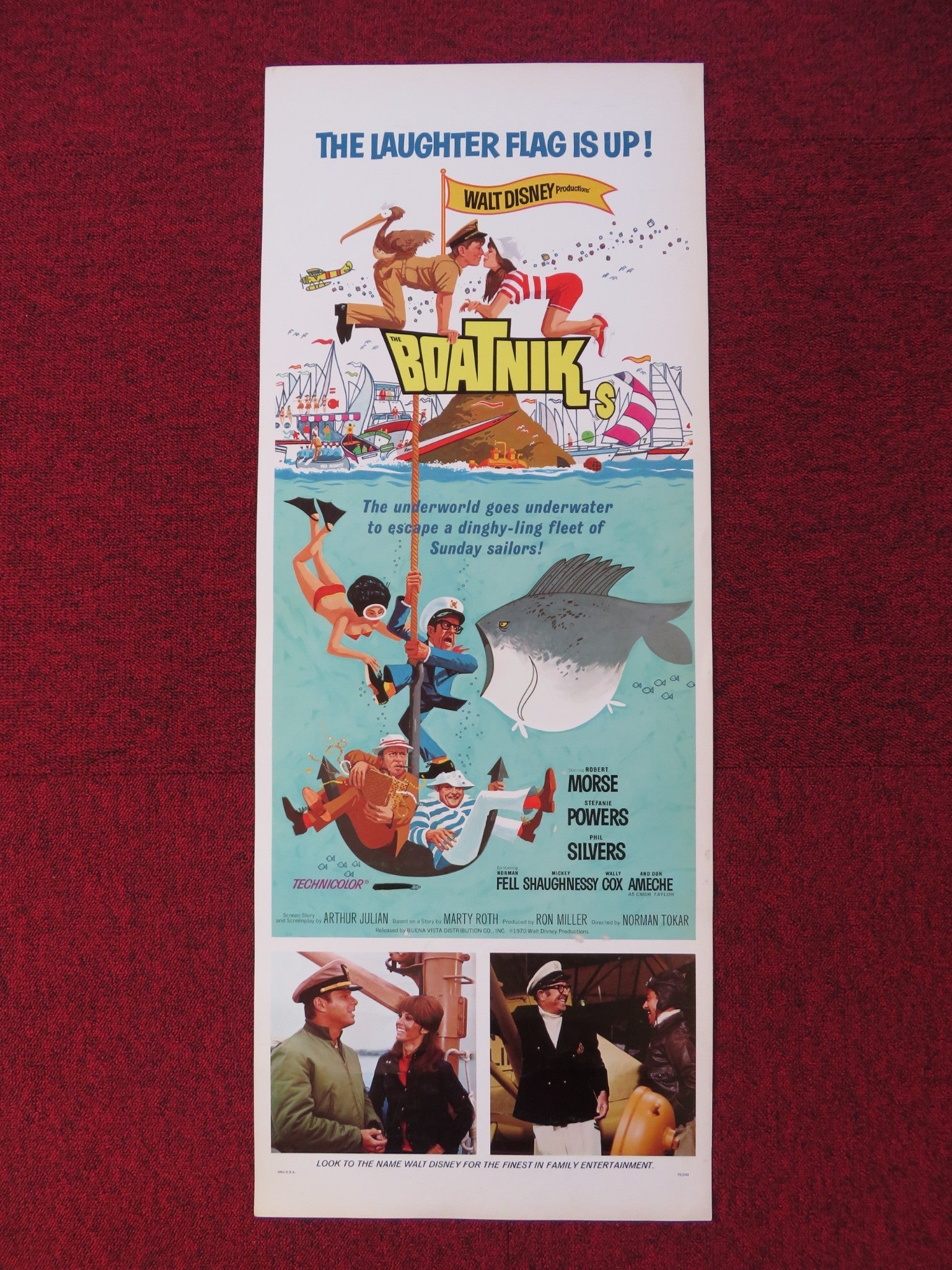 THE BOATNIKS US INSERT (14"x 36") POSTER DISNEY ROBERT MORSE S. POWERS 1970 Rendezvous Cinema Movie posters