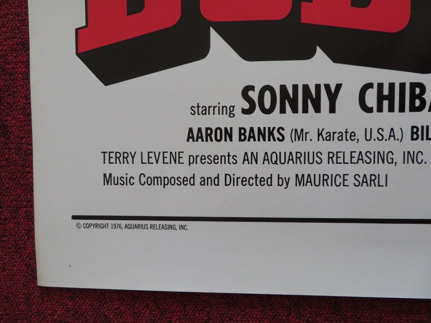 THE BODYGUARD - KUNG FU US ONE SHEET ROLLED POSTER SONNY CHIBA 1976 Movie posters