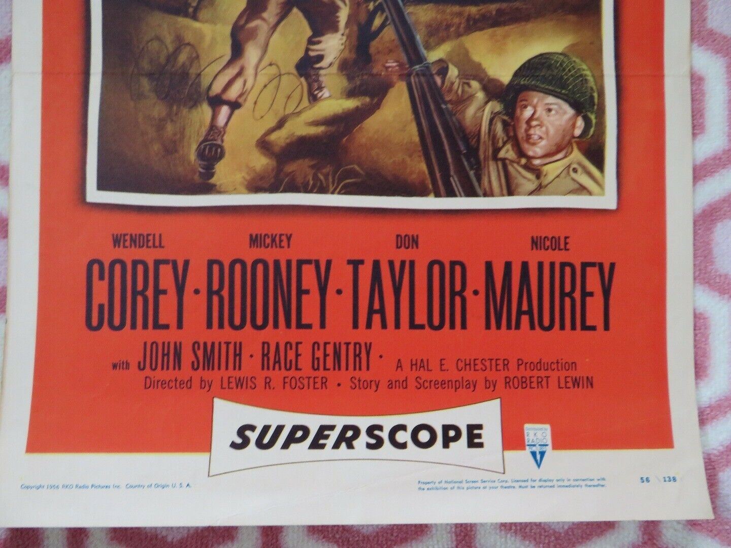 THE BOLD AND THE BRAVE US INSERT (14"x 36") POSTER WENDELL COREY M.ROONEY 1956 Movie posters